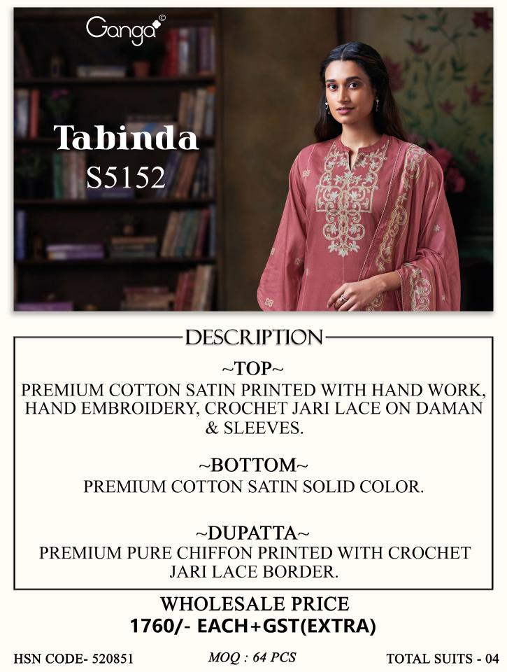 Ganga tabinda 5152 wholesale dress material market in jaipur